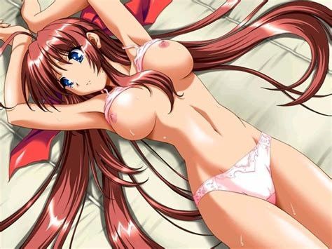 Red head hentai models lingerie and flashes big tits