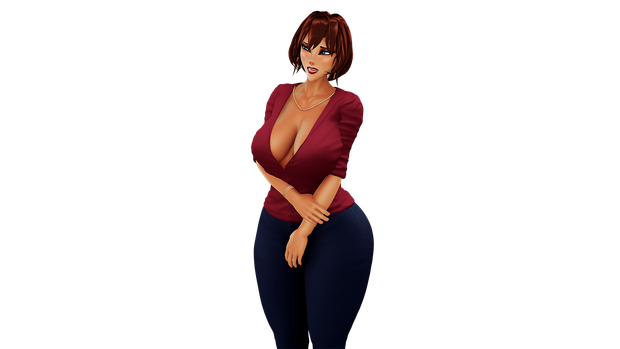 Motherlove bashful in red hentai big tits MILF