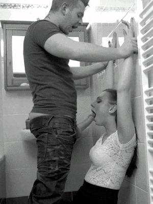 Against the wall as I slide my cock into your mouth