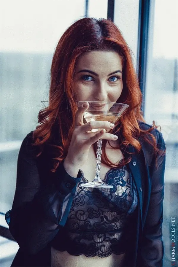 Louren from Charmmodels drinks Martini