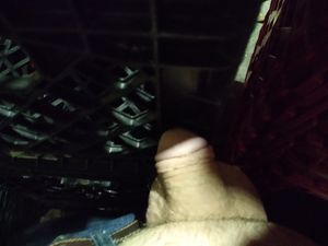 My soft cock outside at work