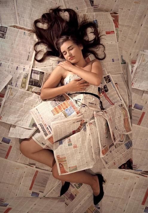 newspaper bed