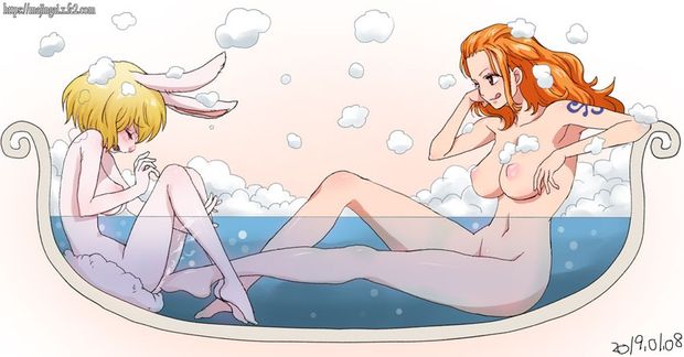 nami and carrot (one piece) drawn by ginko_(silver_fox)