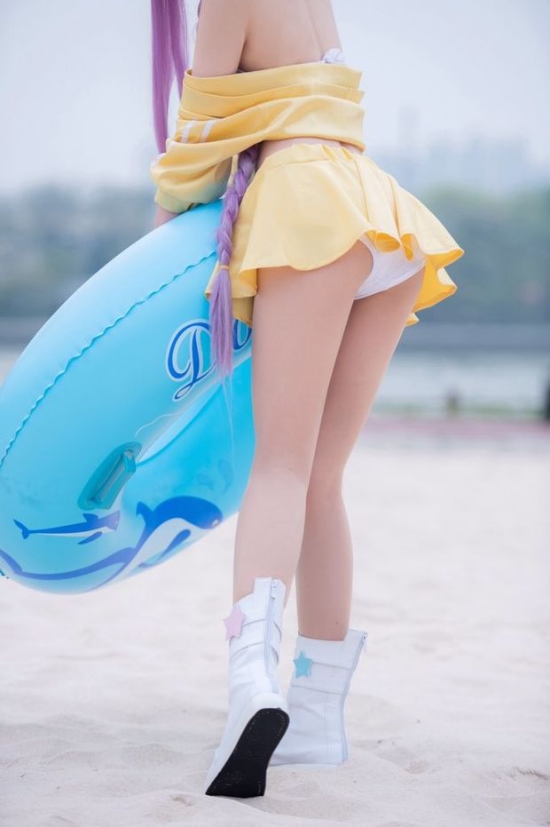 cute upskirt at the beach
