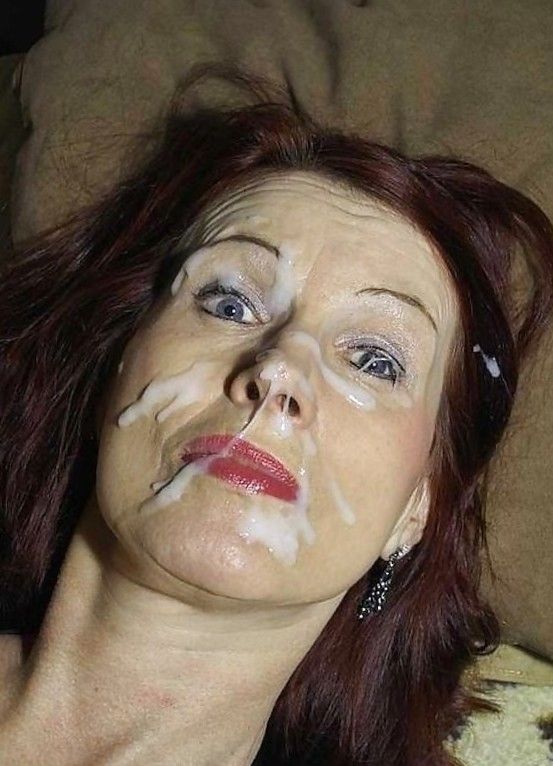 Mature covered in sperm