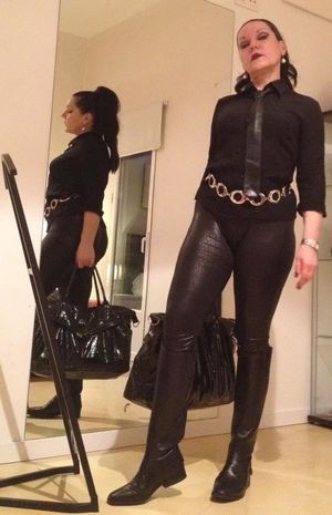 Dominatrix in black