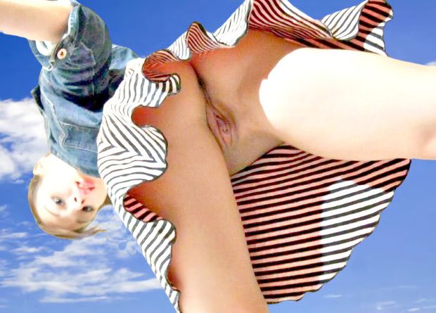perfect babe without panties very sexy posing in public on nature & self shot