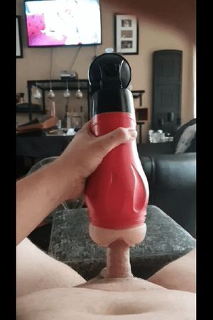 Watching porn while fucking my toy