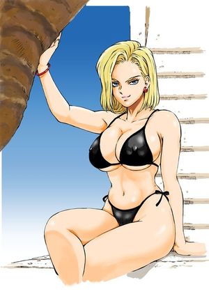android 18 black swimsuit