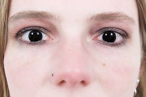 Blackout contact lenses.