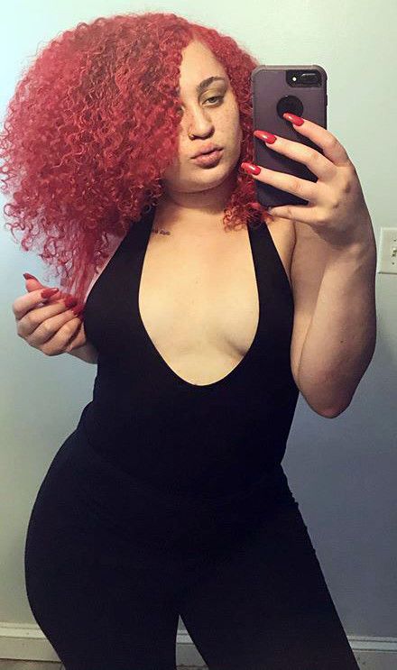 red haired ebony selfie