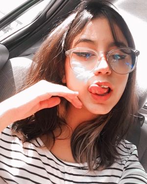 Cute Little Blaces and Gloss Tongue Out