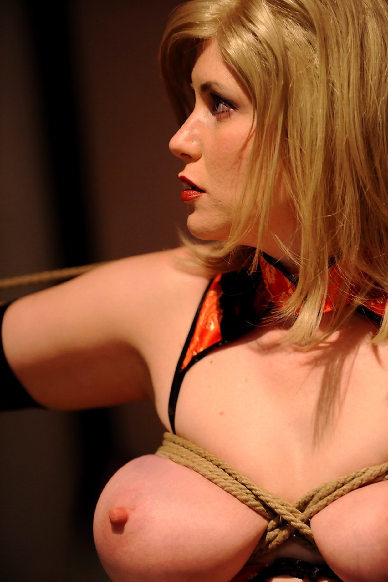 Mom bound and tit tortured, she will learn after she has been disciplined