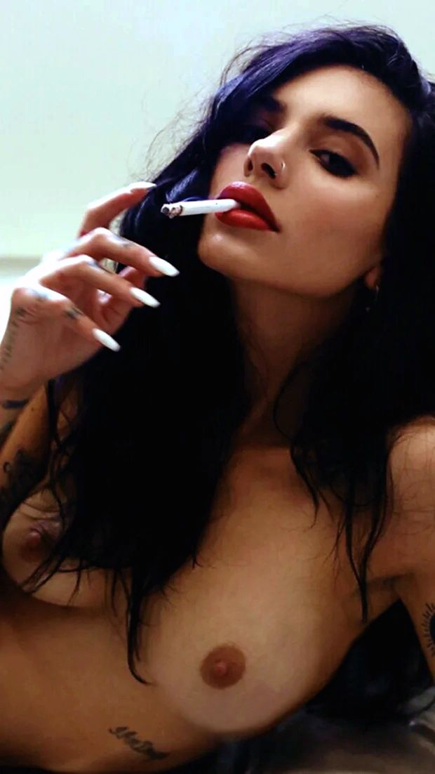 Attractive middle aged bitch smoking