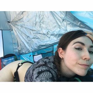 Sexy brunette in bikini bottoms