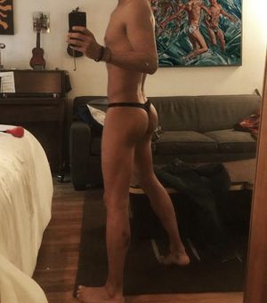 Fit guy showing ass in thong