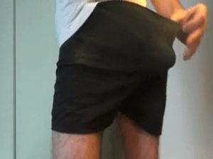 Playing with monster white cock