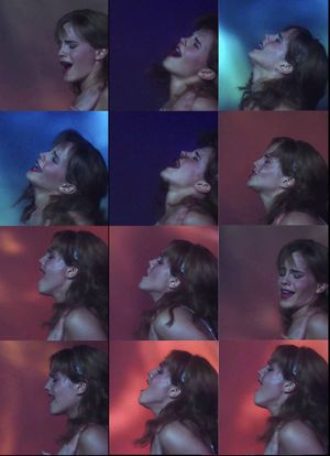 Sequential face of Emma riding on top