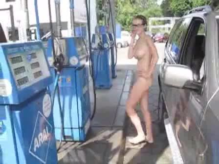 Flashing at the gas station