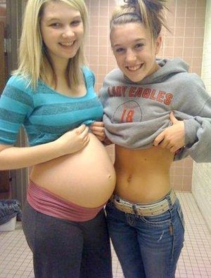 One is pregnant, the other is not. Guess which one!