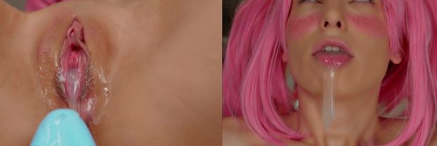 Pink head with ahegao