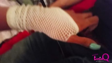 Hung trans TaniaQ in red