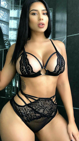 Latina lingerie posing