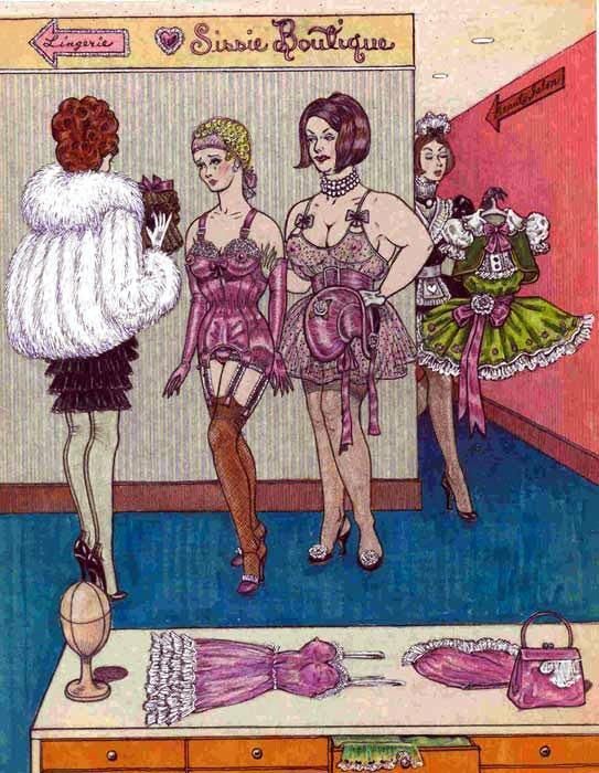 Sissy gets taken to lingerie boutique by Mistress
