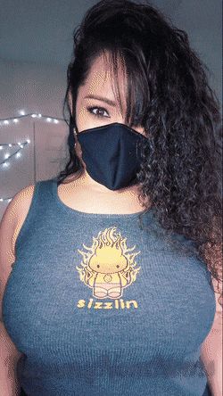 Babe shows her giant tits gif