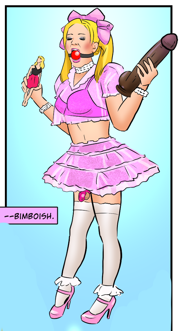 Sissy feminized with bbc dildo