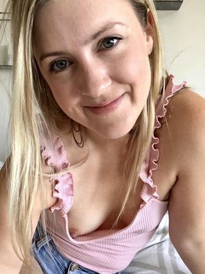 No bra on this cutie