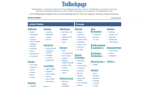 yesbackpage & 51+ Similar Sites to YesBackpage