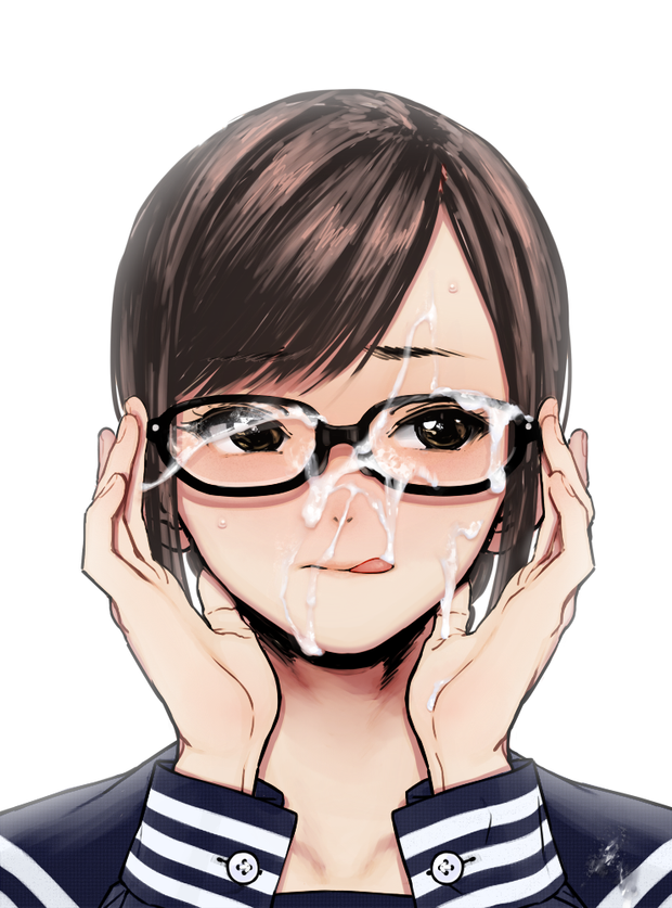 Short hair, glasses, and semen, by xxzero