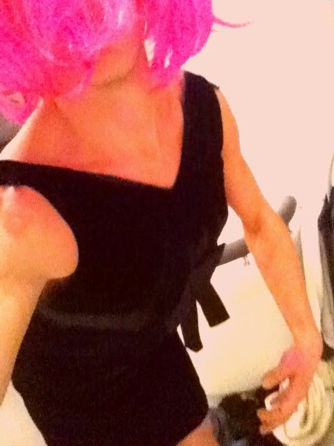 Pink wig and