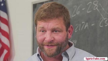 TS Milli let Proffersor fucks her butthole