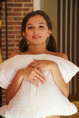 Pigtail brunette hair