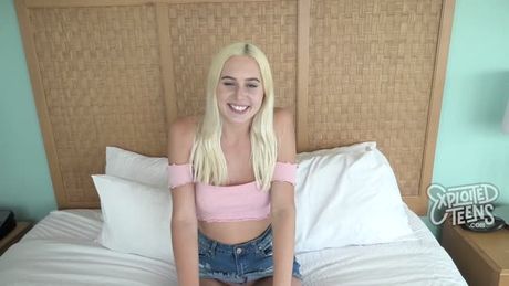 Brand New Tall Blonde Sucks a FAT Cock