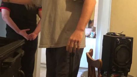 slapping her slutty bottom with a brush