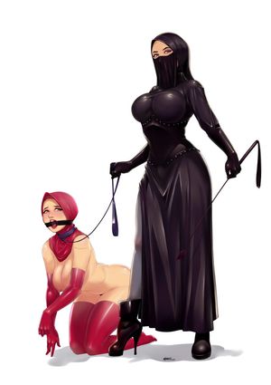 Arab slave on display by her mistress