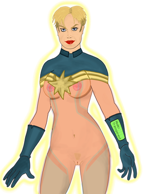 Captain Marvel gets her suit stuck in transparent mode