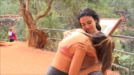 Lesbians having fun on the hike