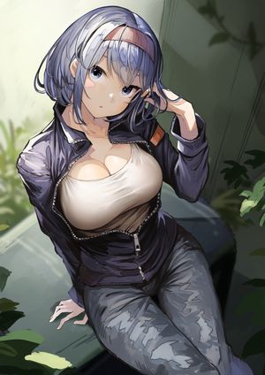 Blue-haired gal in a jacket, mostly. By Koruse