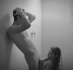 sucked off in the shower