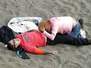 Blowjob in the sand