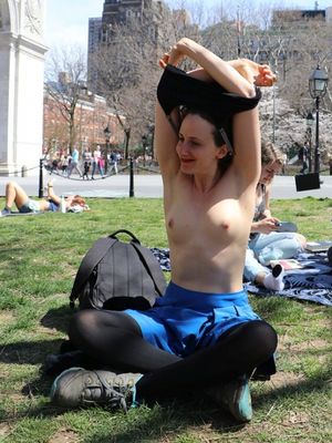 Getting ready to tan the titties