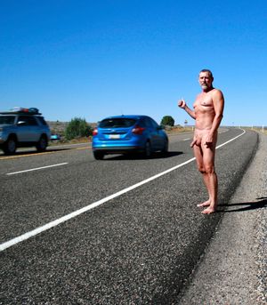 nude male hitchhiker