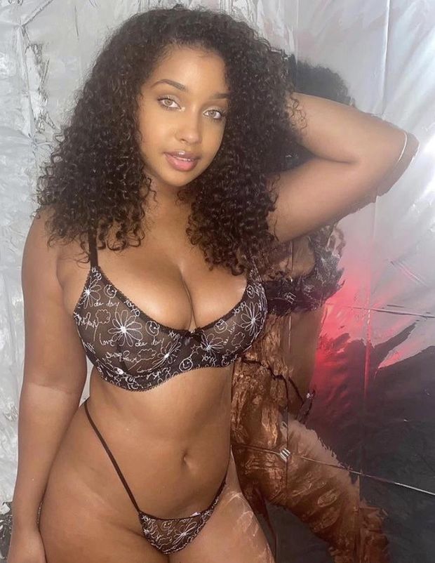 Corie Rayvon in see-through bra & panties.