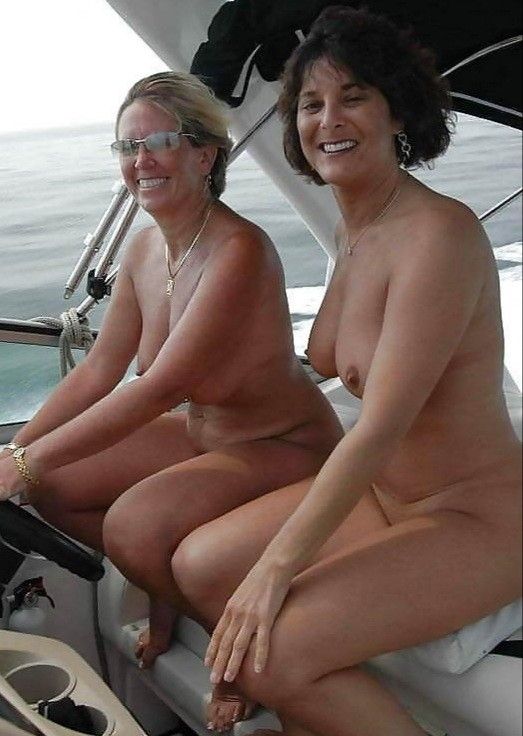 This is my friends mom and her friend naked somewhere on a boat❤