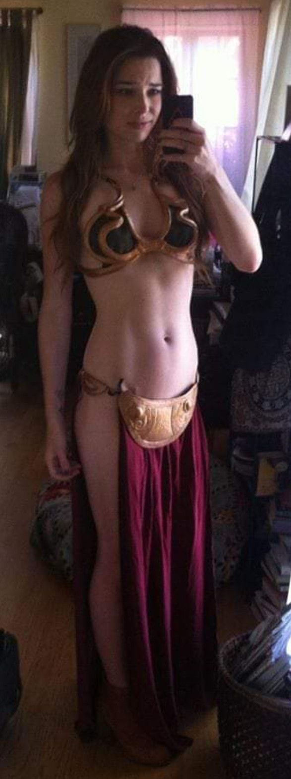 Sexy with sad eyes and Leia outfit