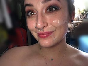 Cutie next door really likes cum in her face.